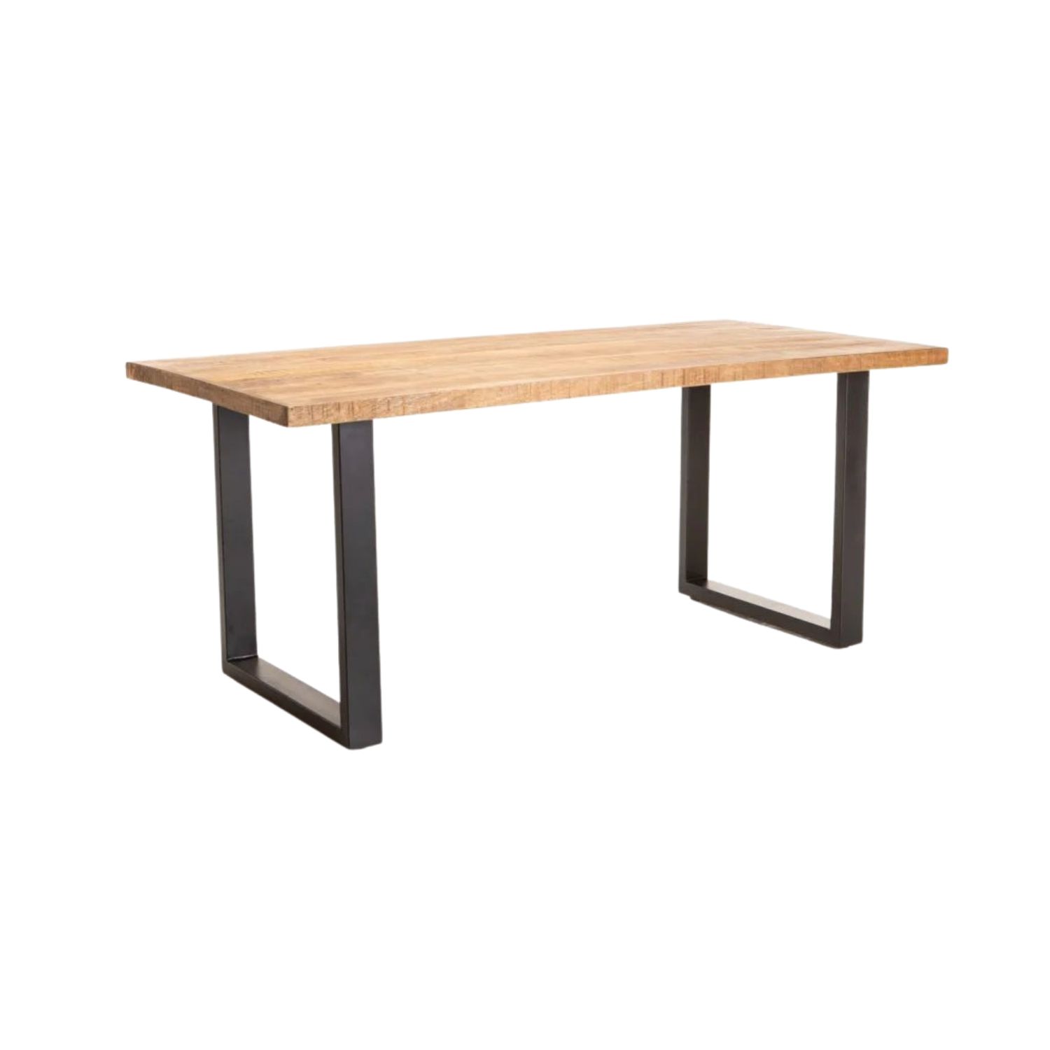 240 x 100 cm Solid Mango Wood Dining Table with Metal Legs - Magnolia Rustic (8-10 Seater)