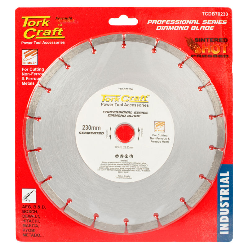 Tork Craft - Diamond Blade Seg.230 x 22.23mm Metal Cutting