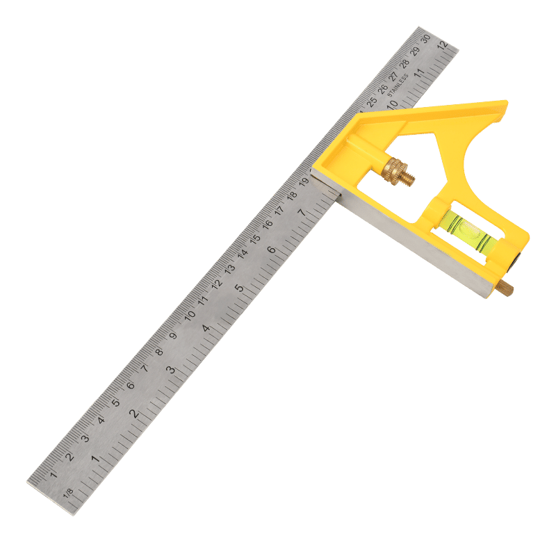 Deli 300mm Combination Square, 0/45/90 Leveling, Double-Milled & Side-Reading