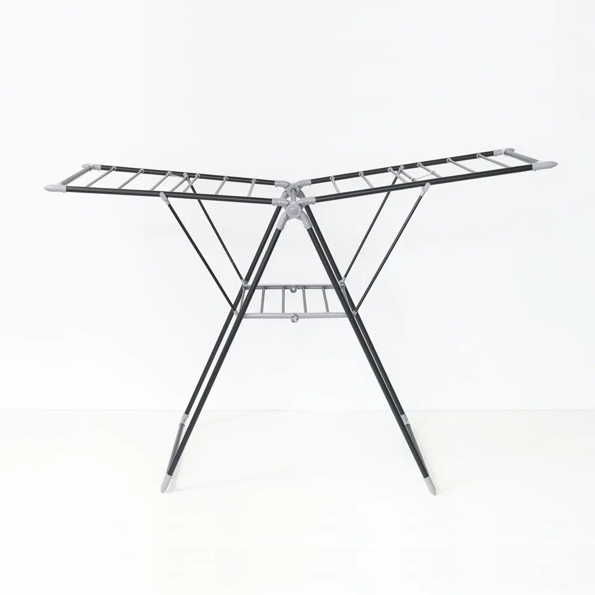 Woodly Clothes Horse, Laundry Dryer, Foldable, Black (60.5cmx160cmx110)