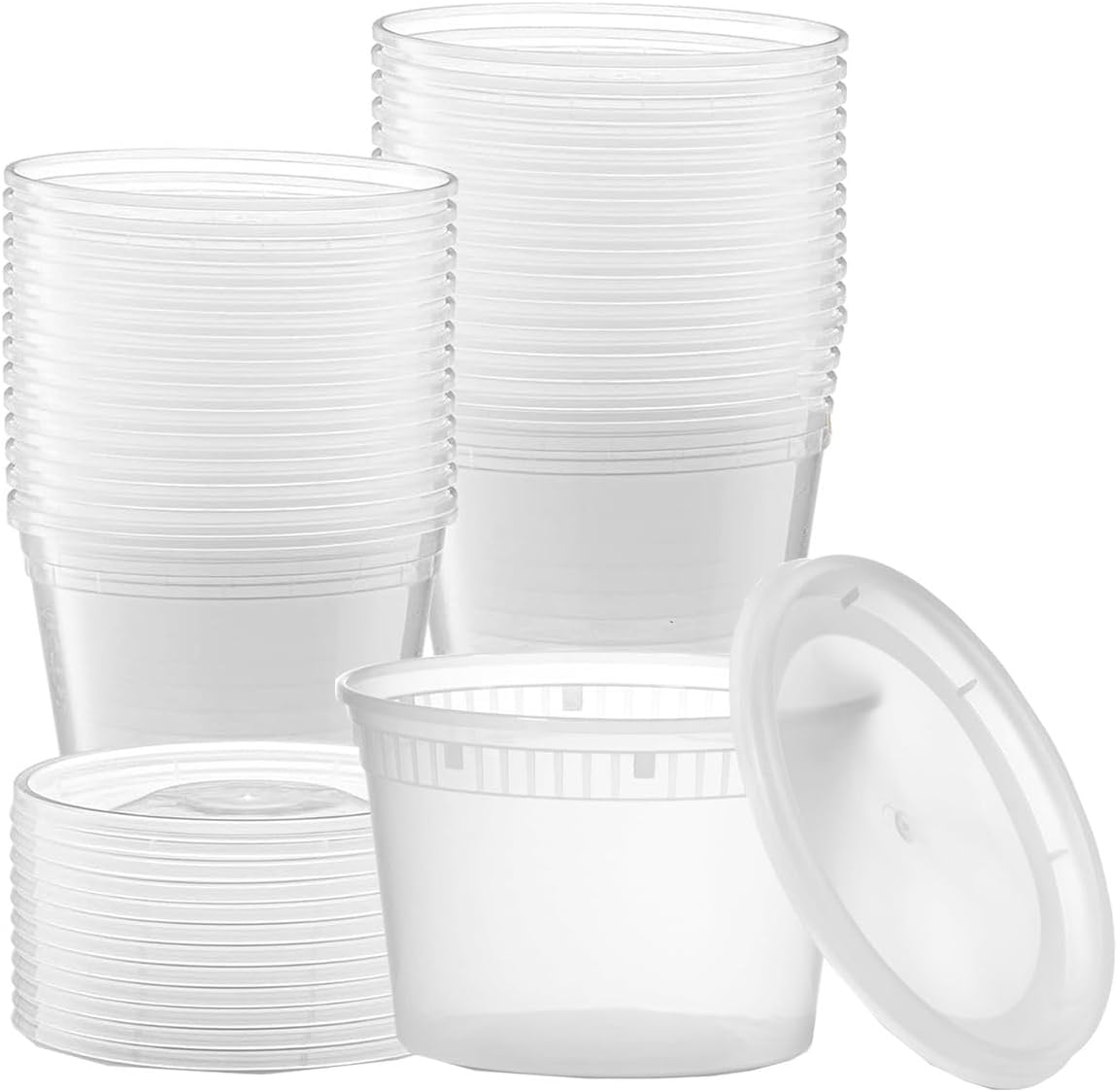 50-Pack Deli Food Storage Containers With Lids For Soup,Meal Prep-475ml
