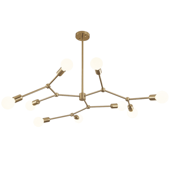 Metal Chandelier with Alabaster Glass