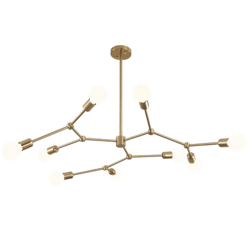 Metal Chandelier with Alabaster Glass