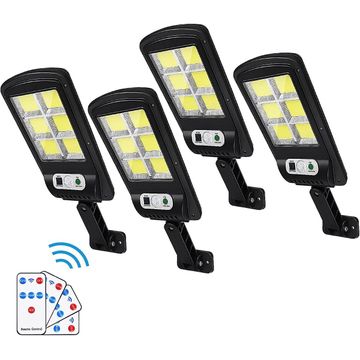 4 x Solar Street Lights Outdoor Remote Control Solar Parking Lot Lights