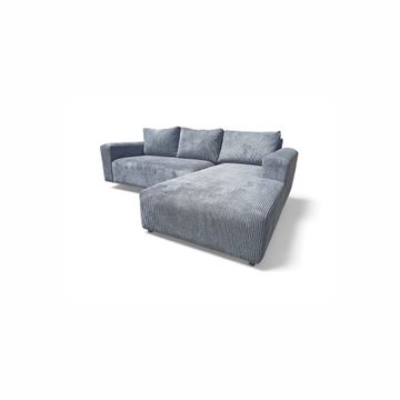 Anataloia L Shape Couch - Corduroy -Grey-Left Sided
