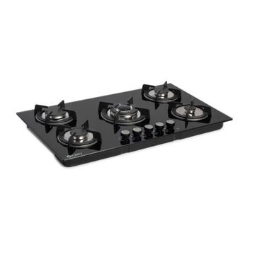 Zero 5 Burner Glass Top Gas Hob With Big Centre Burner