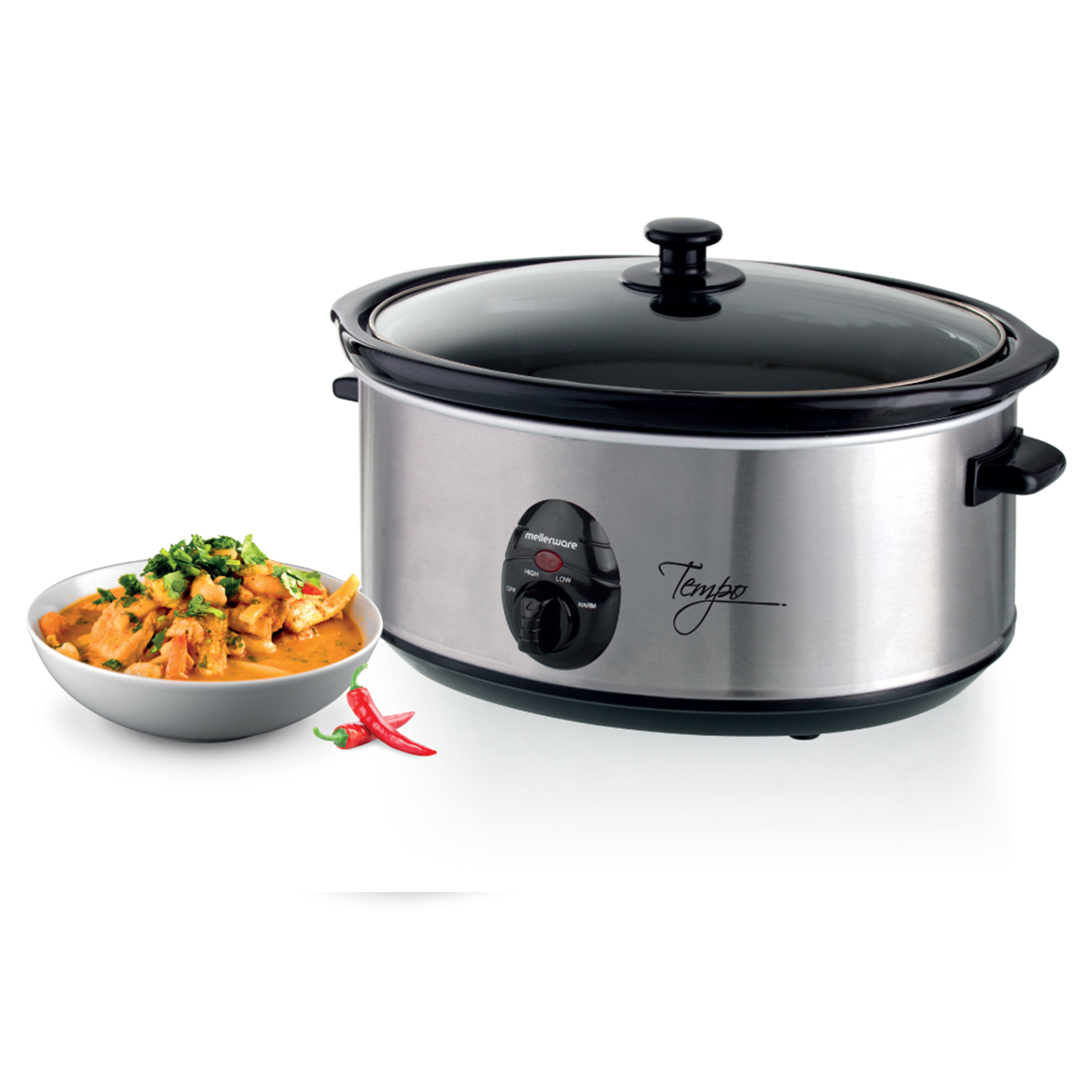Mellerware Slow Cooker Stainless Steel Brushed 3. 240W "Tempo"
