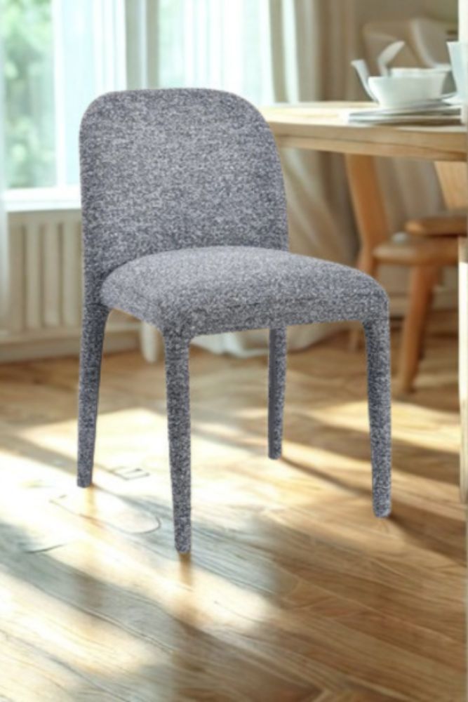 Modern Woven Fabric Dining Chair 49 75 100 cm – Curved Back & Padded Seat