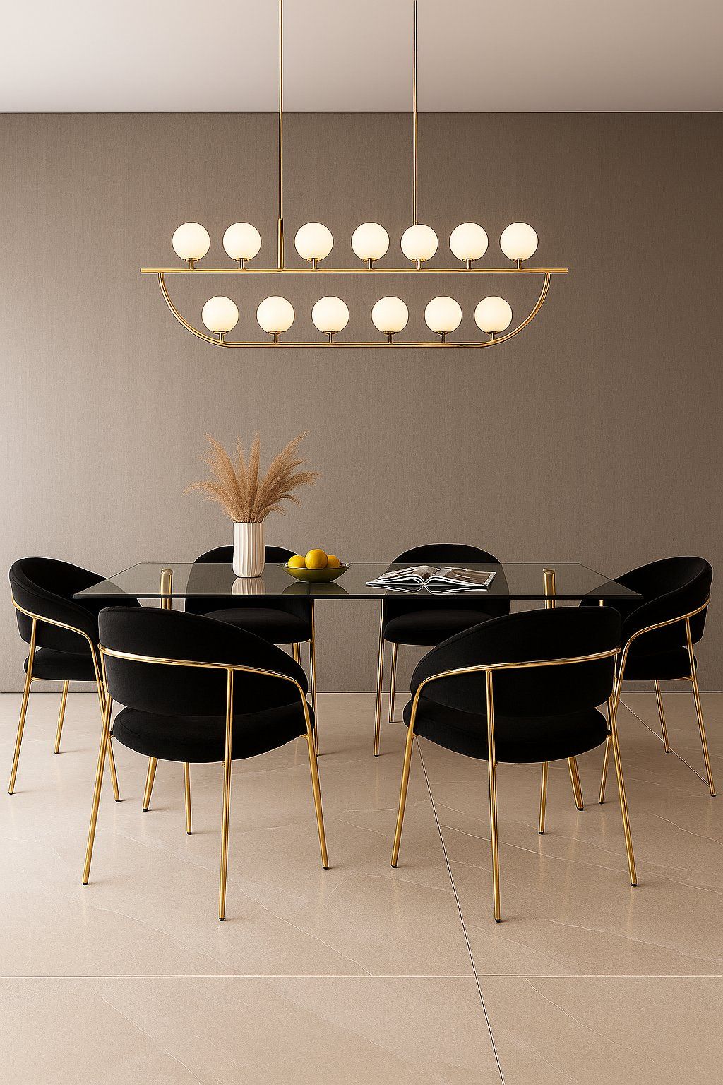 IG Furn- JY 6 Seater Dining Set Black