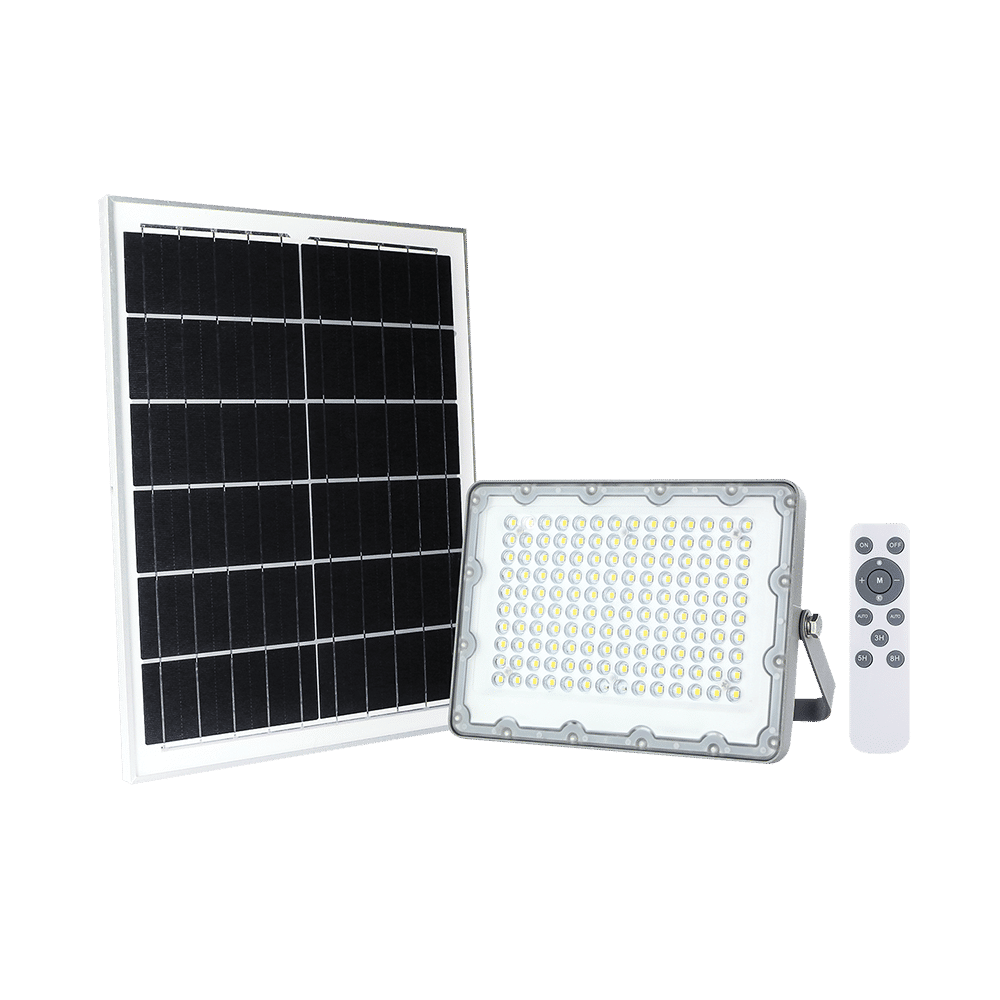 SOLAR 100W LED FLOODLIGHT,15W PV PAN 3.2V/15AH BAT & REMOTE