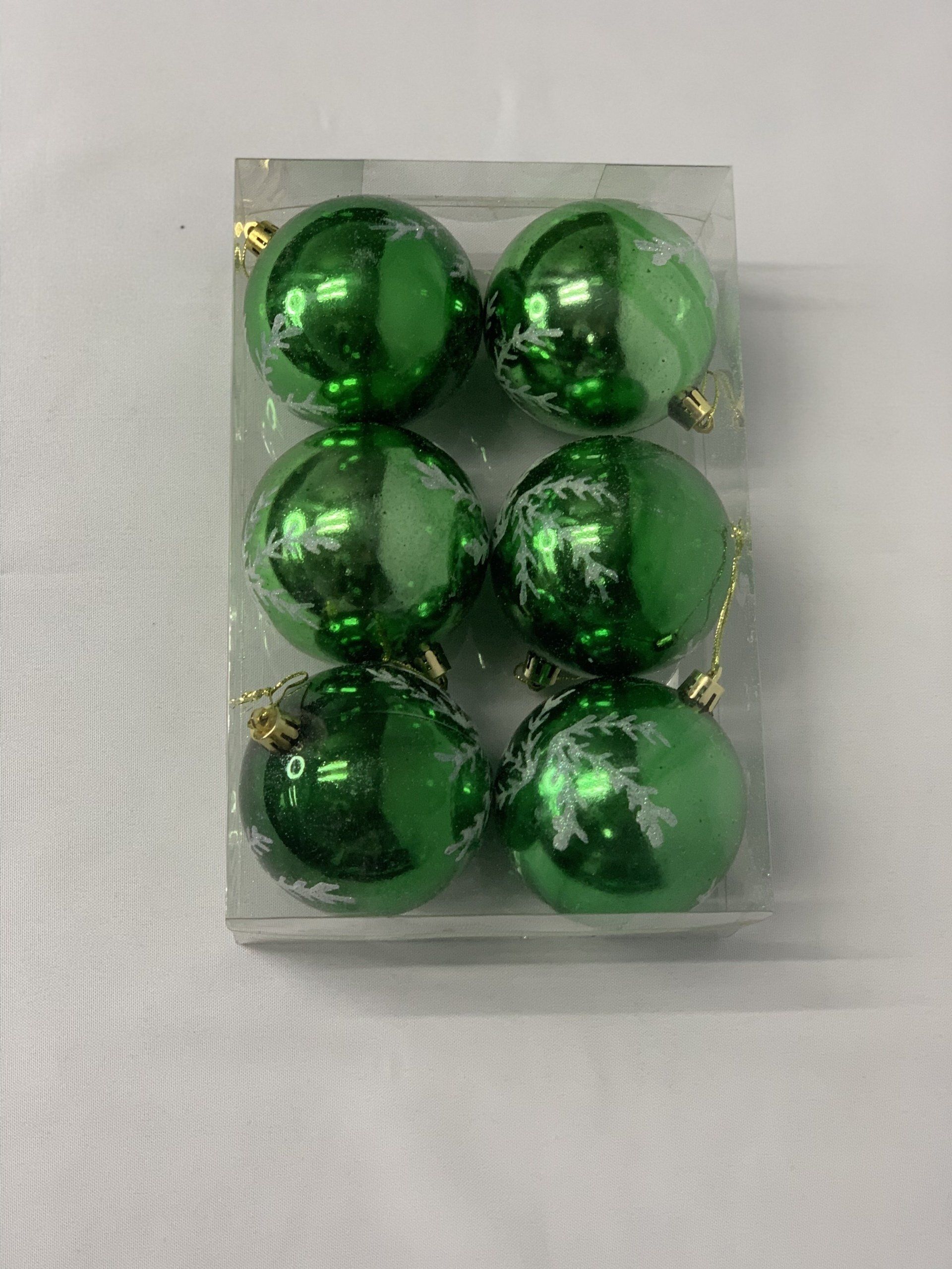 XMAS BAUBLE GREEN WITH WHITE