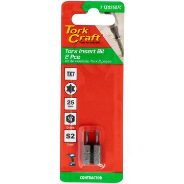 TORX TX 7 CLASSIC BIT 25MM 2PC CARDED