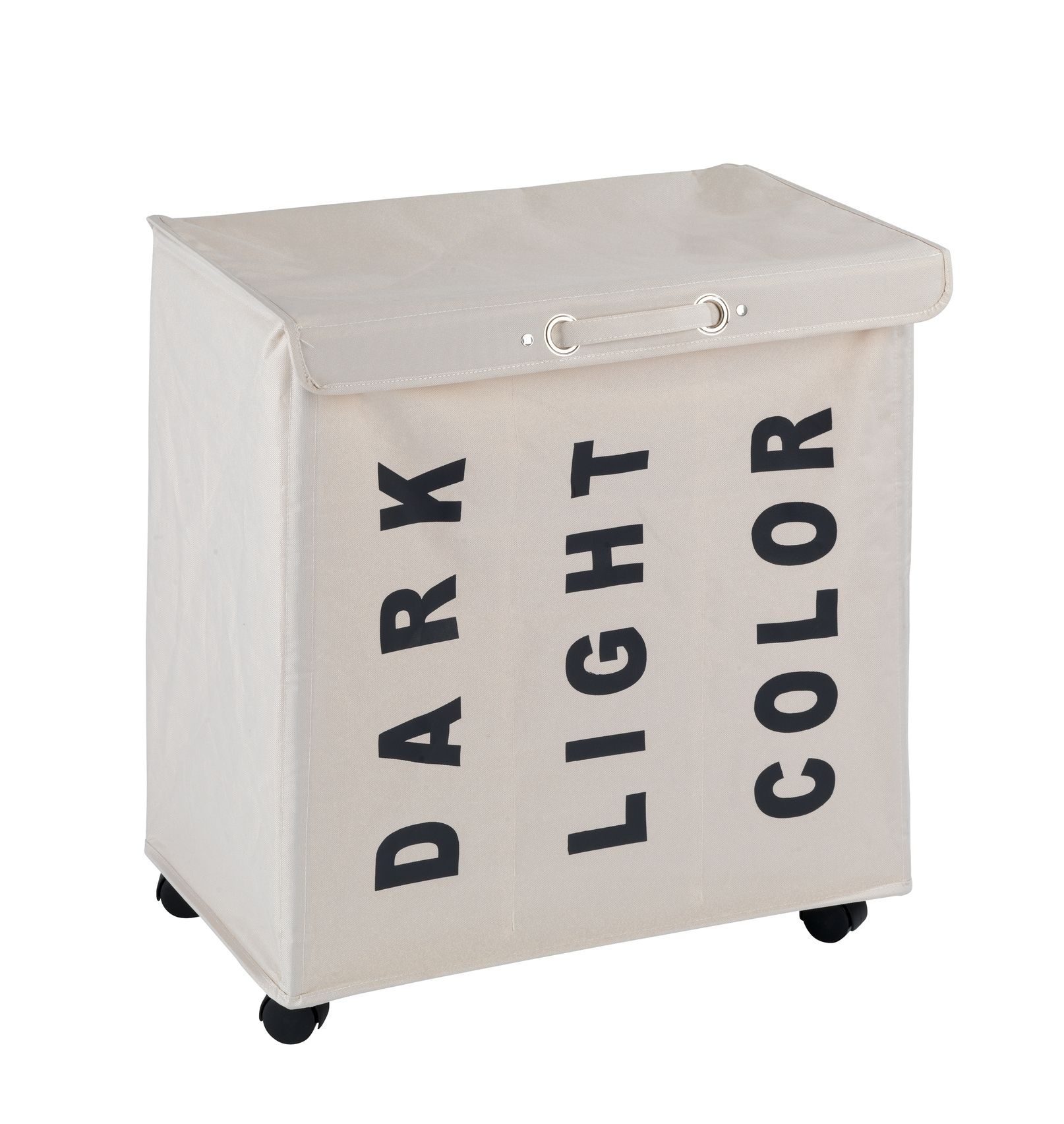 WENKO - 116L - 3 COMPARTMENT LAUNDRY BASKET - TRIVO RANGE - BEIGE