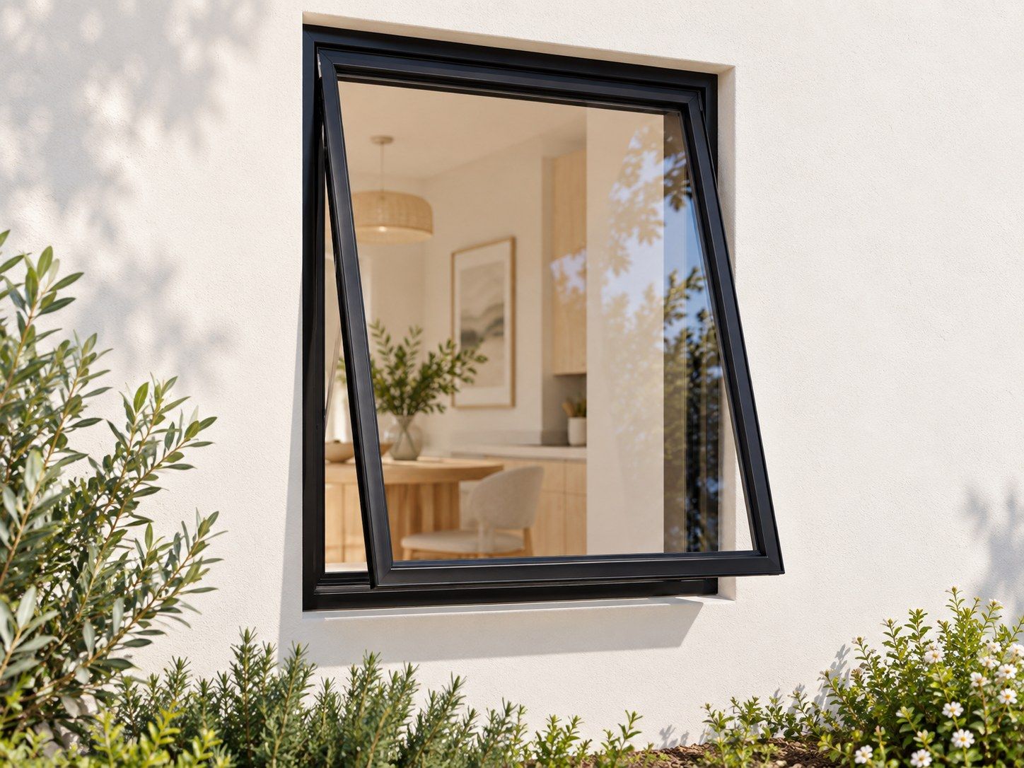 Kenzo Premium Top-Hung Aluminium Window - Black, 600 900 mm, Single Full-Height Opener, Clear Glass