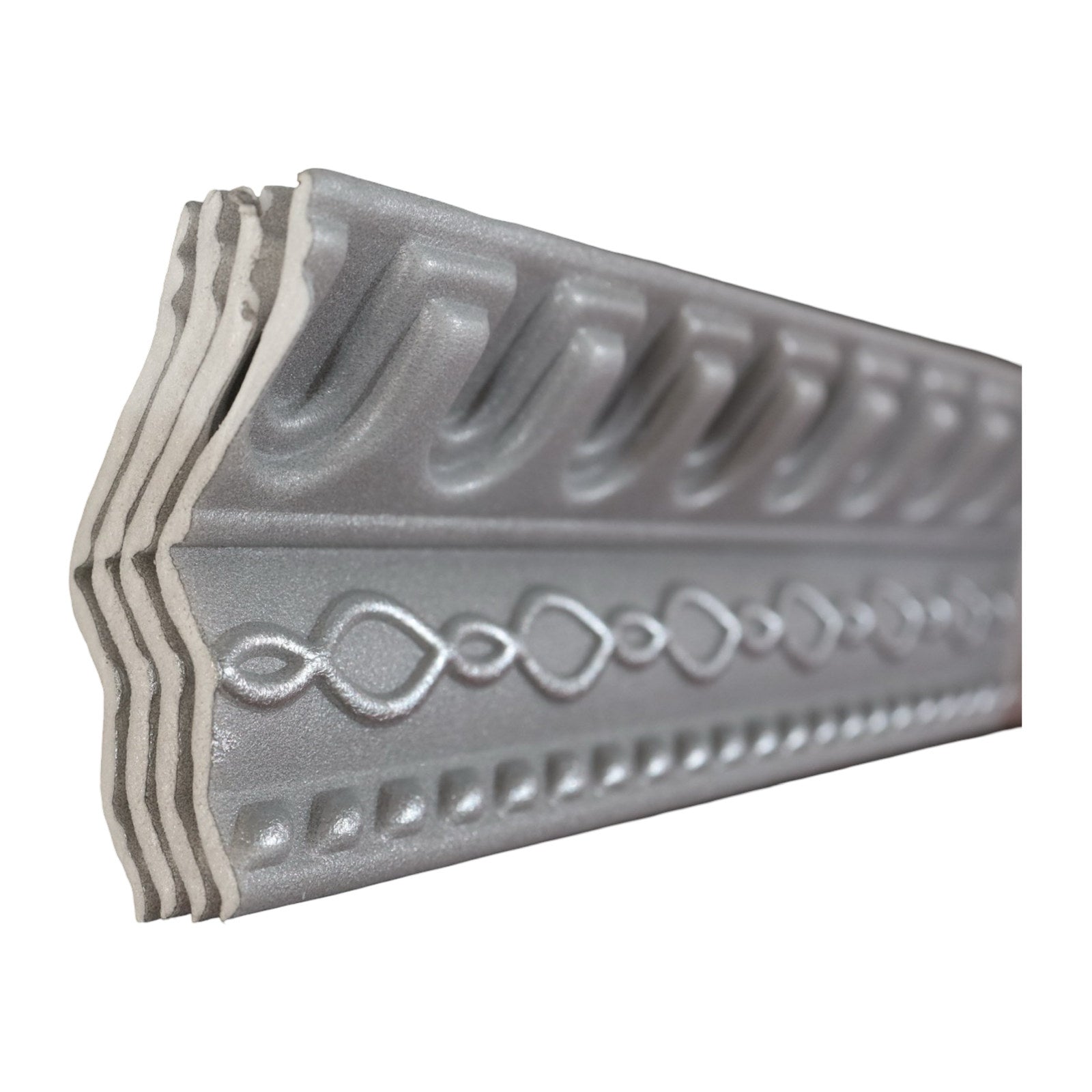 CBS Decor T19 Polystyrene Ceiling Cornice 2 m Pack of 4 - Grey And Silver