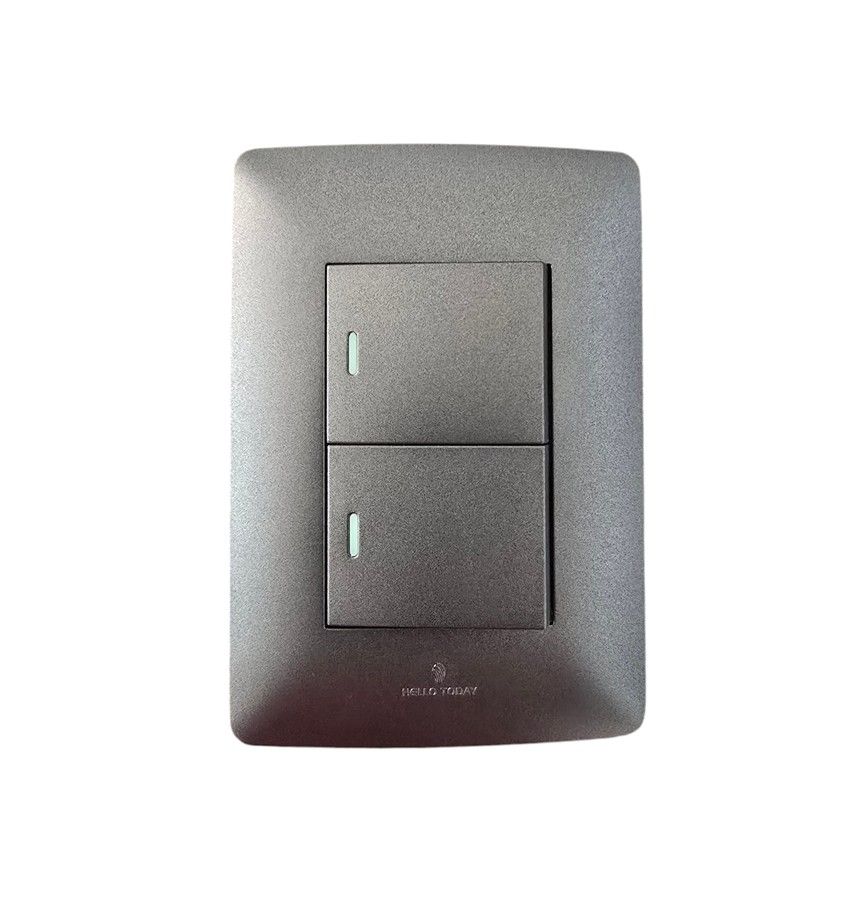 HT 2 Lever Light Switch 16A 250V 4x2 - Black