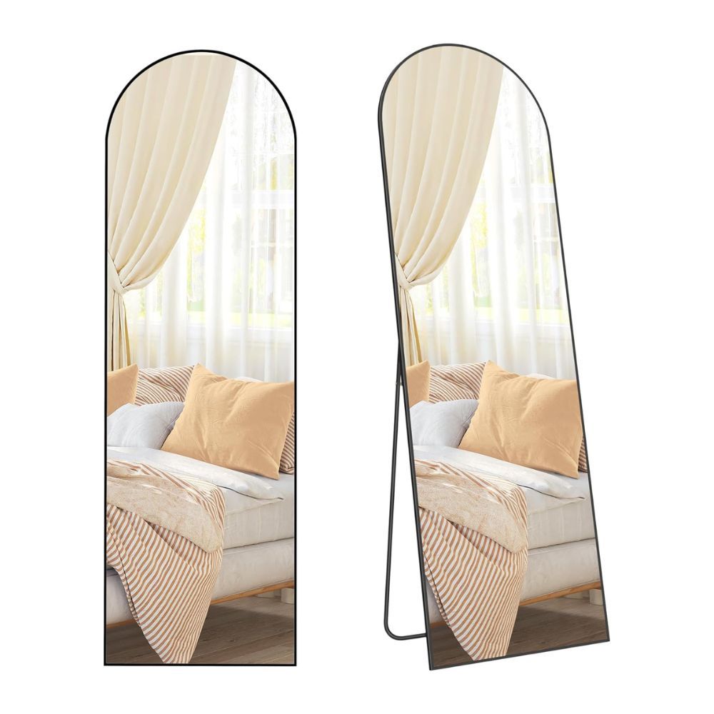Songmics Arched Full Length Mirror with Stand, Black