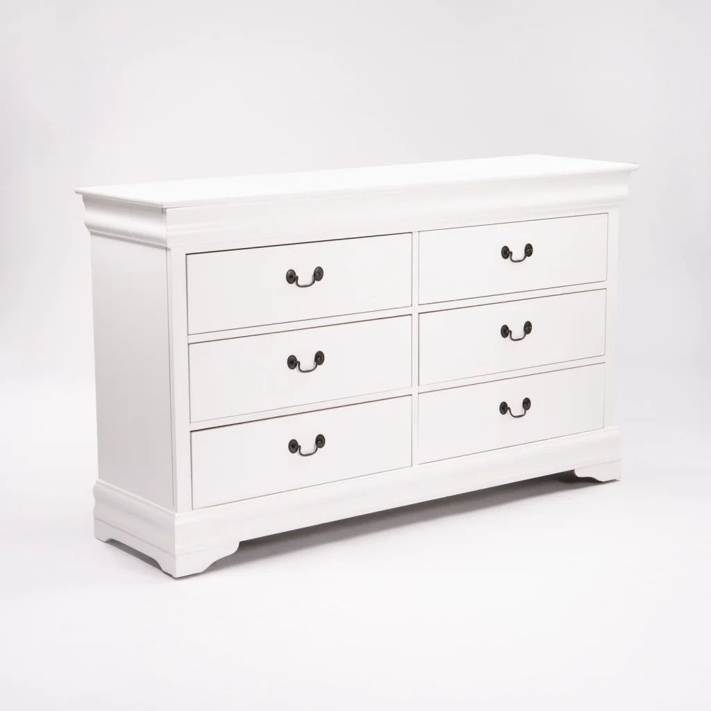 LOUISE 6 Drawer Dresser – Elegant Bedroom Chest of Drawers | Modern Storage Unit
