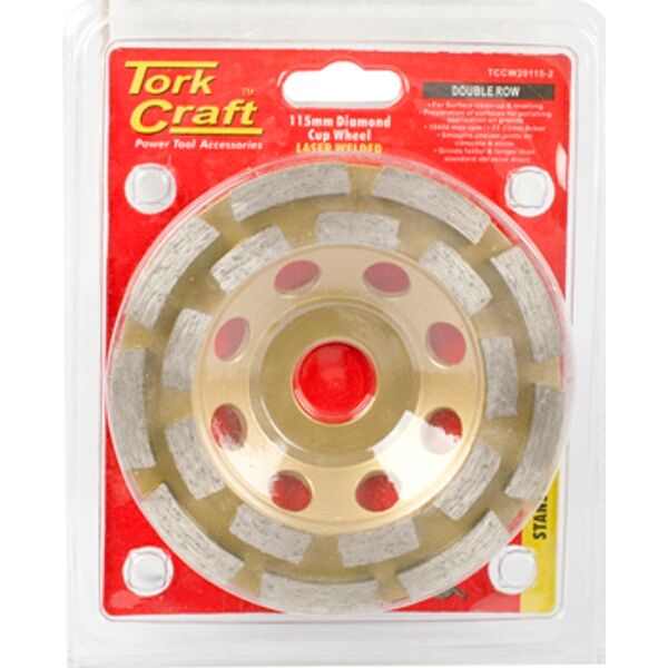 Dia. Cup Wheel 115 X 22.23Mm Dbl Row Laser Welded