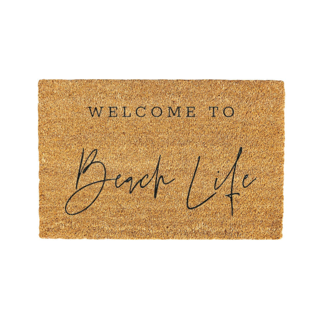Beach Life Coir Doormat Design 700 x 400 mm