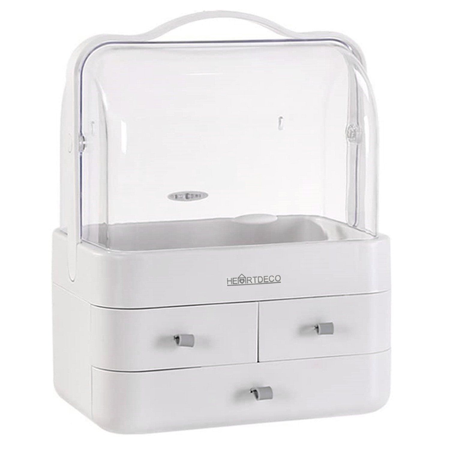 Portable Makeup Cosmetic Storage with Drawers & Lids