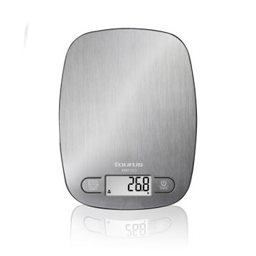 Taurus Kitchen Scale Digital Battery Operated Stainless Steel Brushed   "Easy Inox"