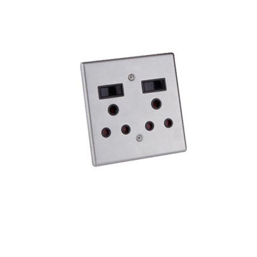 Ez Wall 4X4 Double Socket S/Steel