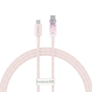 Baseus Explorer Series Fast Charging Cable with Smart Temperature Control Type C to Type C 100W 1m - Baby Pink