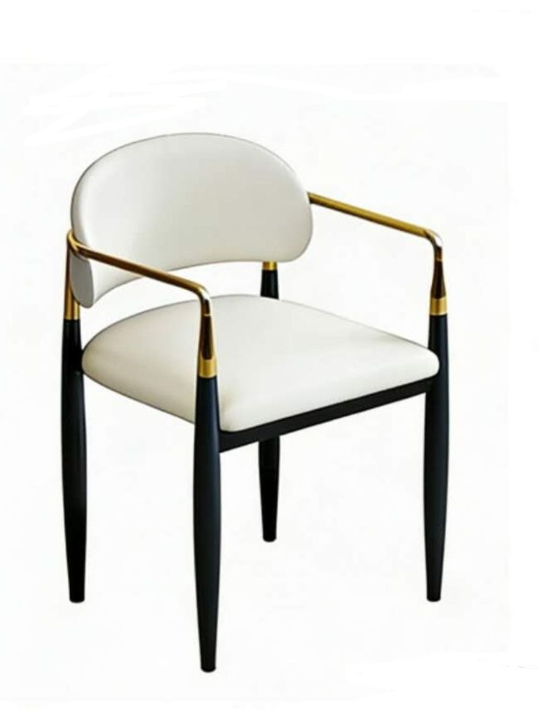 Elegance Accent Chair – White, Black & Gold