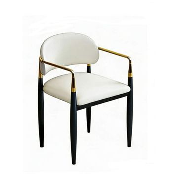 Elegance Accent Chair – White, Black & Gold