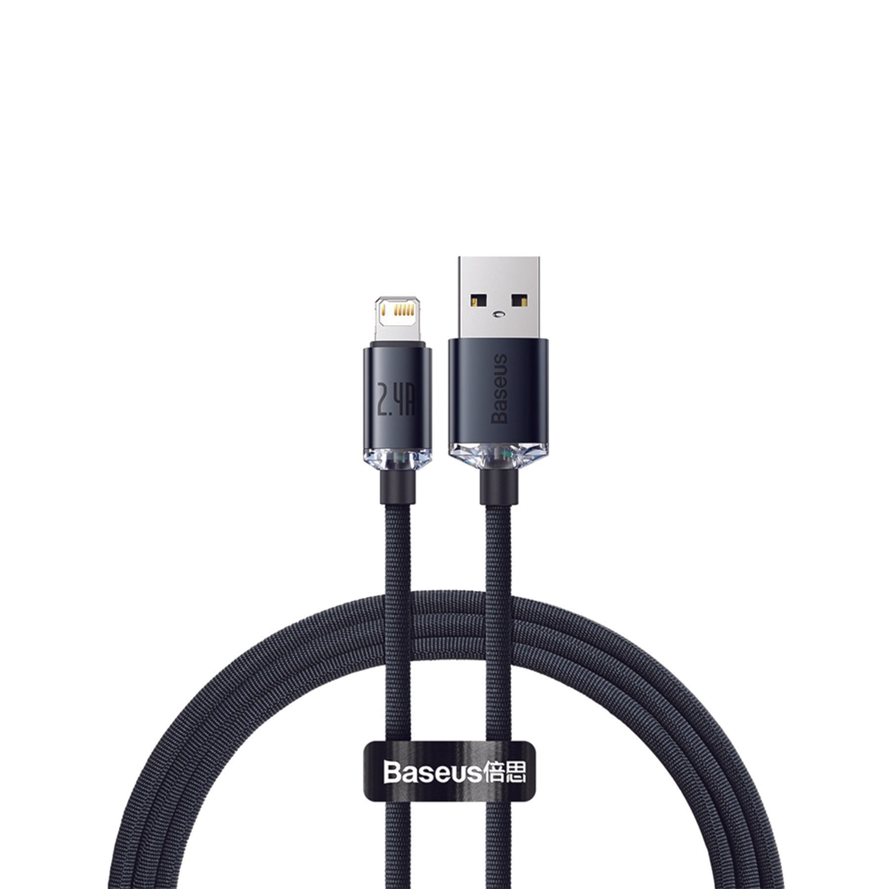 Baseus Crystal Shine Series Fast Charging Data Cable USB to iP 2.4A 1.2m - Black