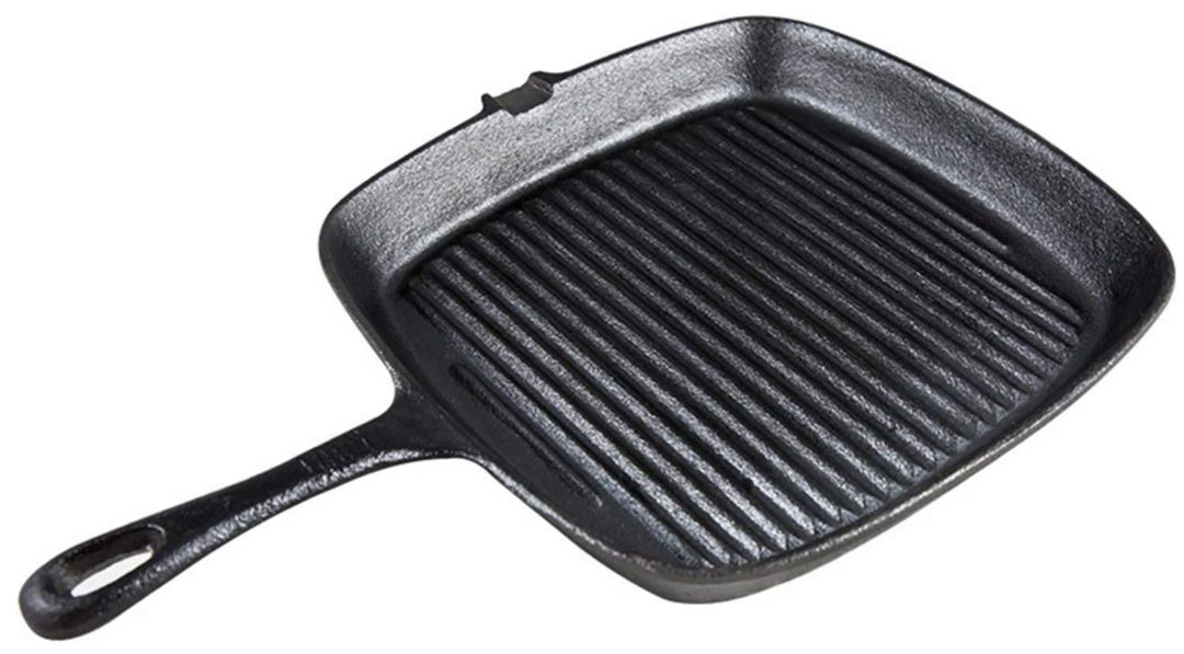 Lifespace Cast Iron Square Griddle Pan 24cm