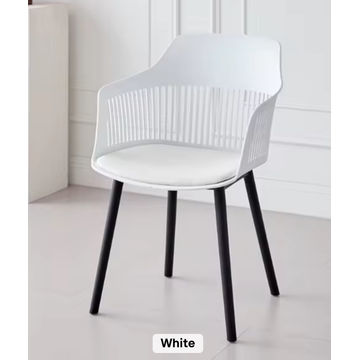 Modern Nordic PP Dining Chair with Backrest- WHITE