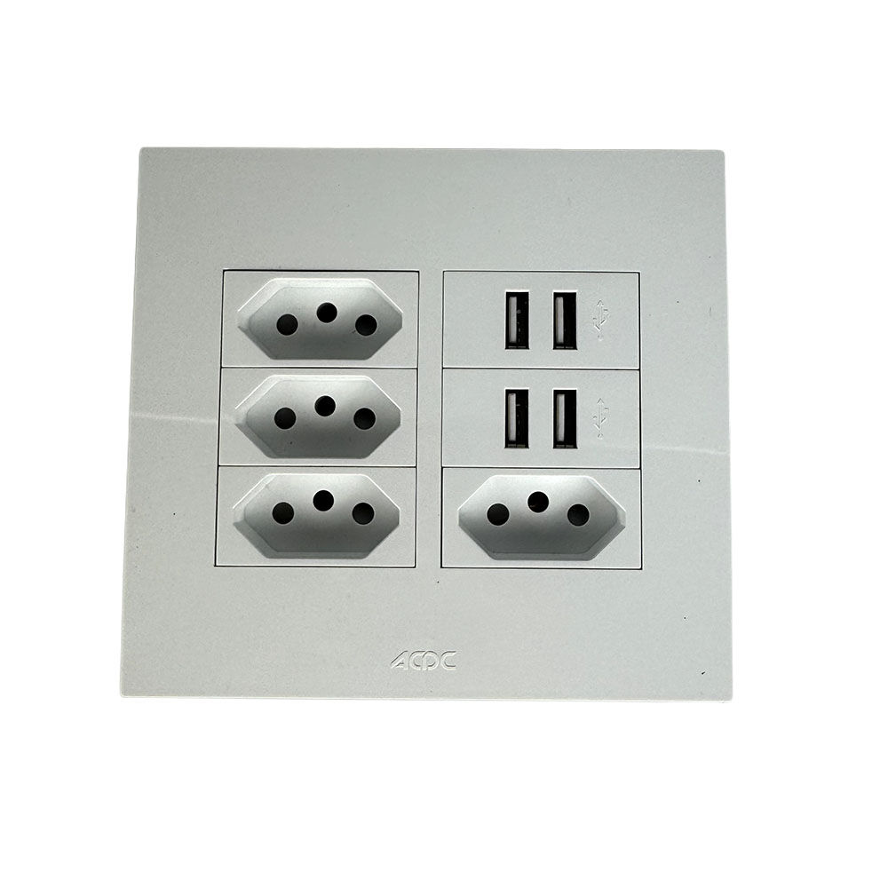 ACDC - White Orion Quad N-Type SA Socket With Dual 2.1A USB Ports