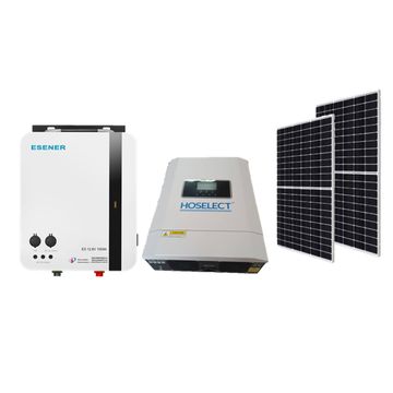 1.6KW Hoselect hybrid Inverter • 2 x 465W Solar Panels • 1.28kwh Multifunctional Wall Mount Lithium Battery