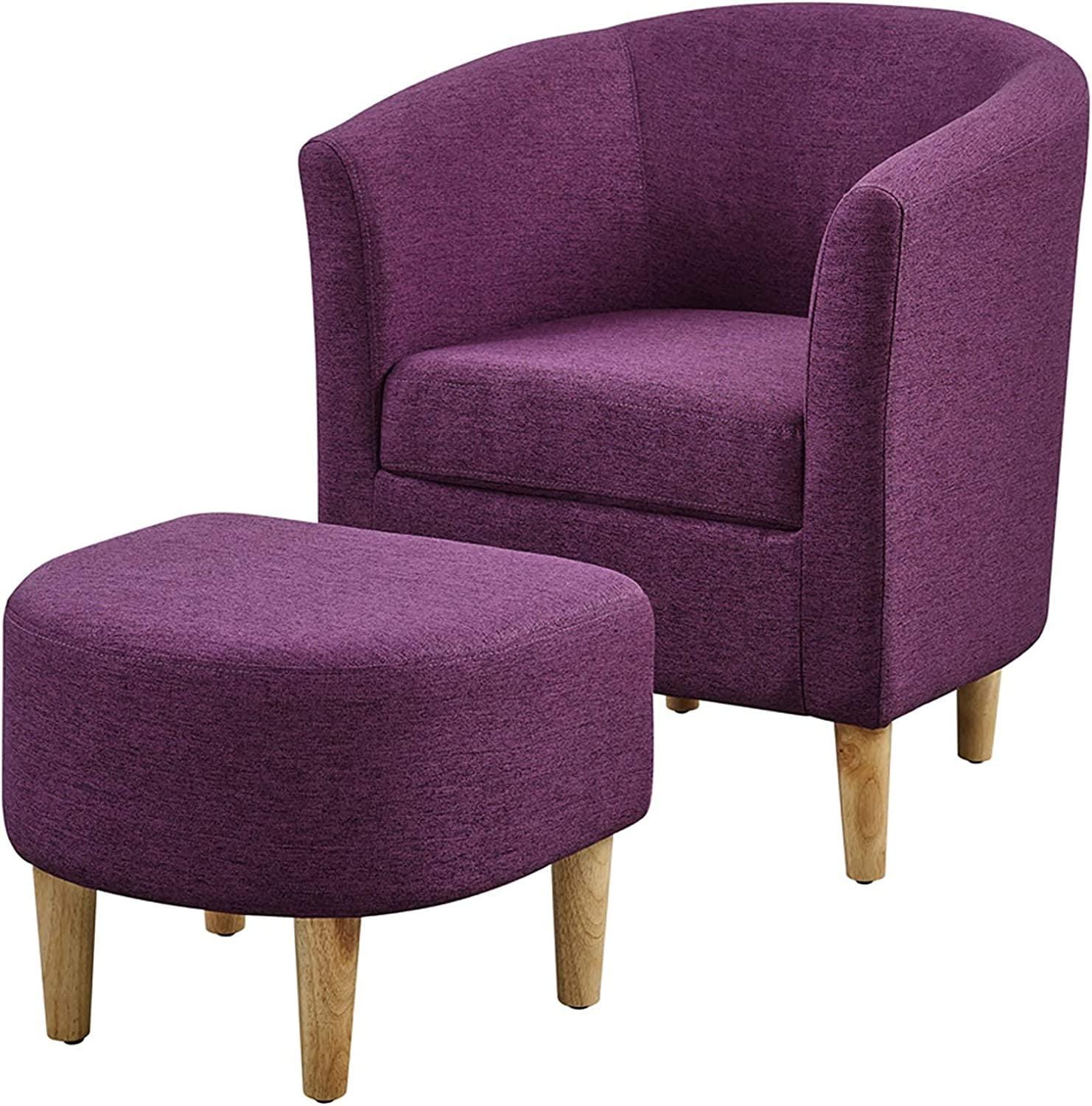FIO Accent Chair with Ottoman - Purple