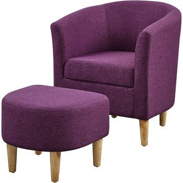 FIO Accent Chair with Ottoman - Purple