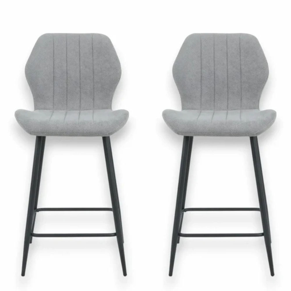 Nordic Bar Stool Set Of 2 Grey