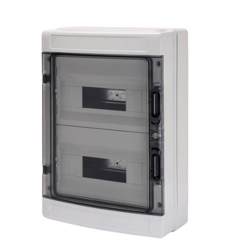 Surface DB 2x12M Smoked Door IP65
