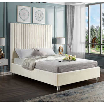 Mendora Sleigh Bed Double -Off White