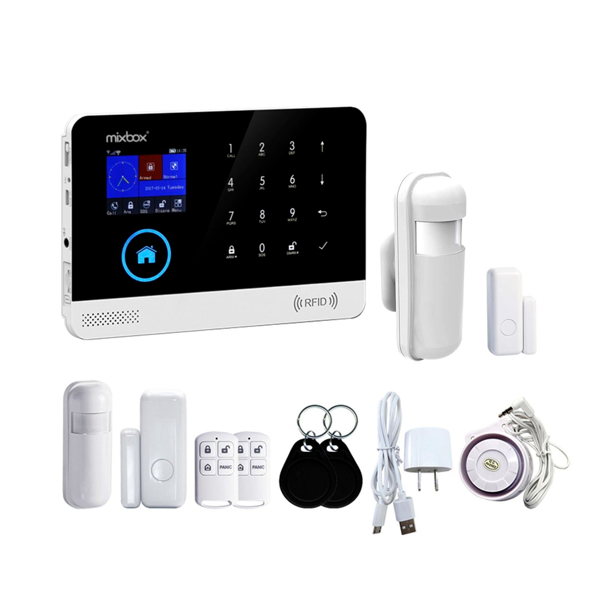 Mixbox Alarm Phone Call SMS WIFI Security System Wireless Kit