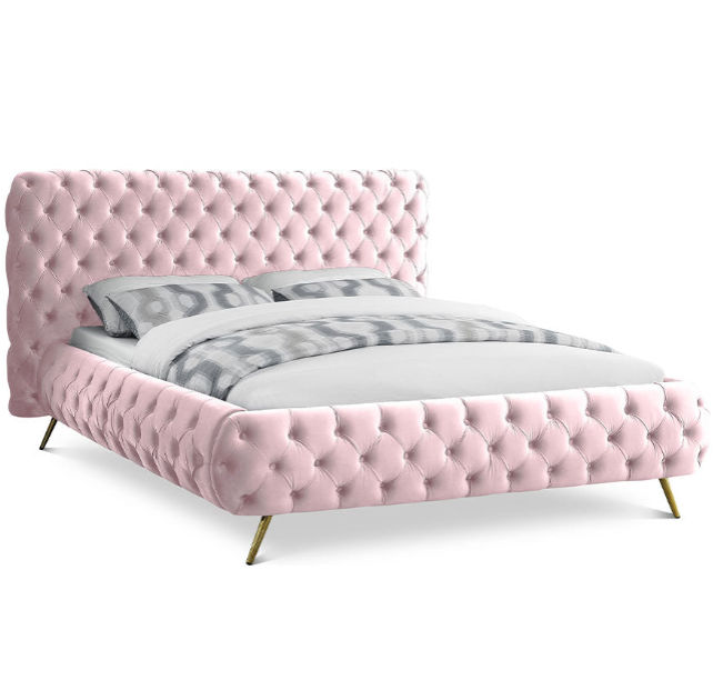 Dawn Sleigh Bed Queen -Pink
