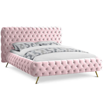 Dawn Sleigh Bed Queen -Pink