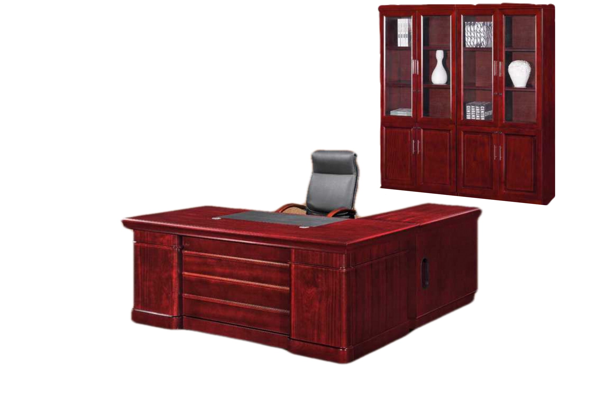 MaqelepoFurn - Mahogany Finish Presidential Office Desk