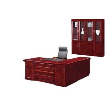 MaqelepoFurn - Mahogany Finish Presidential Office Desk
