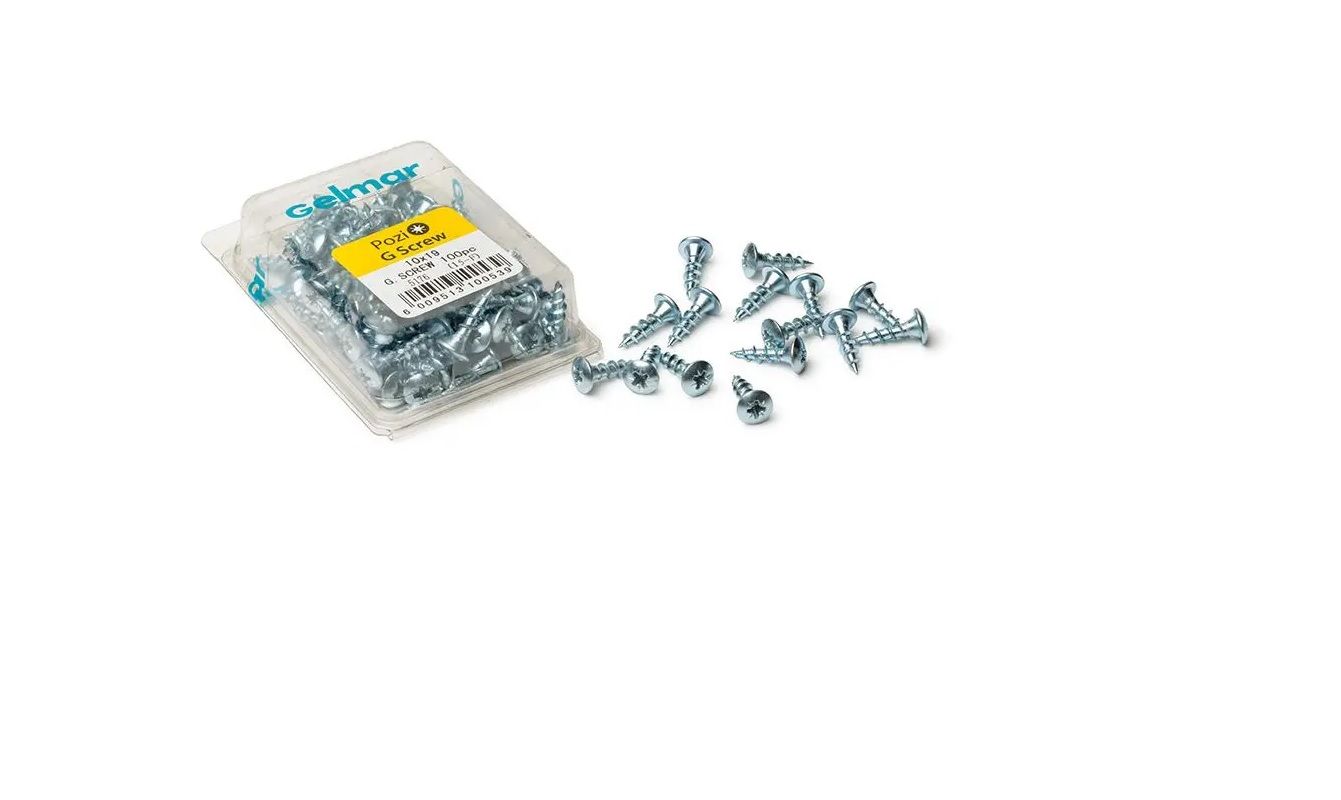 G Screw, Pozi, No.10 (5mm x 19mm), 100 Pieces (4 pack) BY WOODLY