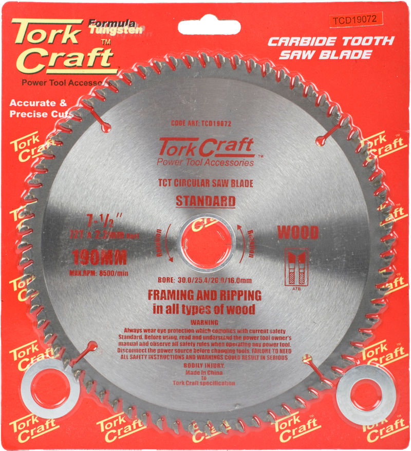 Tork Craft - Blade Tct 190 x 72T 30/
