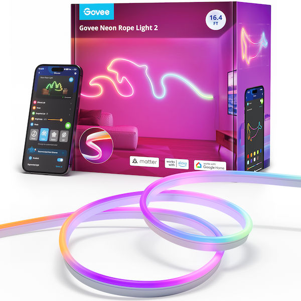 Govee Neon Rope Light 2 (5 Meter Long) - Smart Light Strip, Matter, HomeKit
