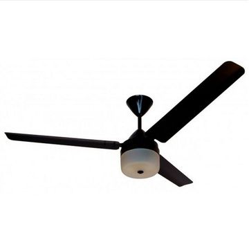 Solent Highbreeze ceiling fan 1200mm 3-blade with Cleo Light Kit and 5-speed wall mounted regulator - Black