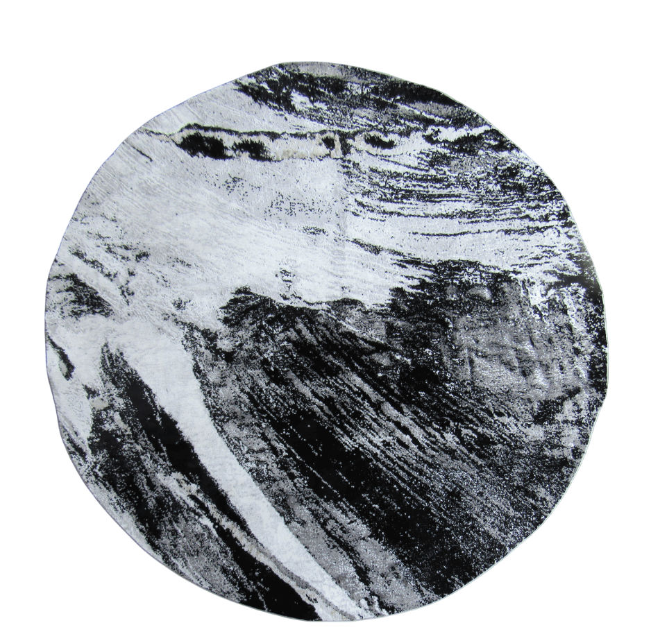 BK Carpets & Rugs – Modern Contemporary Round Rug – Black - White - 2m x 2m